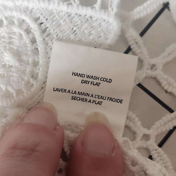 ModCloth Blue Tassel White Lace Short Sleeve Top Size S Like New - Picture 11 of 11